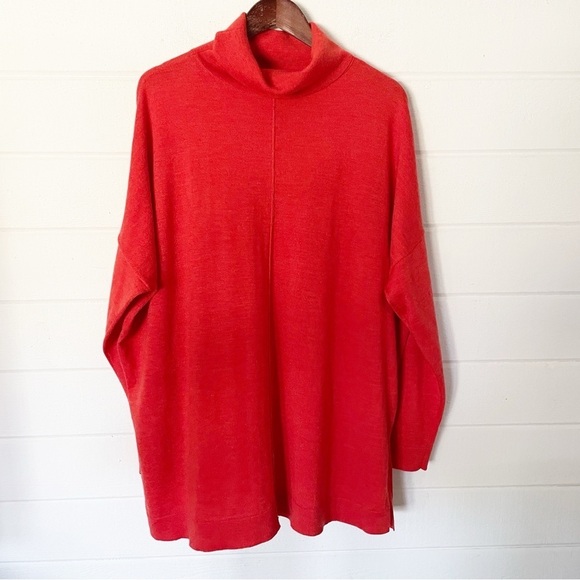 Eileen Fisher Sweaters - Eileen Fisher Merino Wool Turtleneck Center-Seam Tunic Sweater Size L-XL